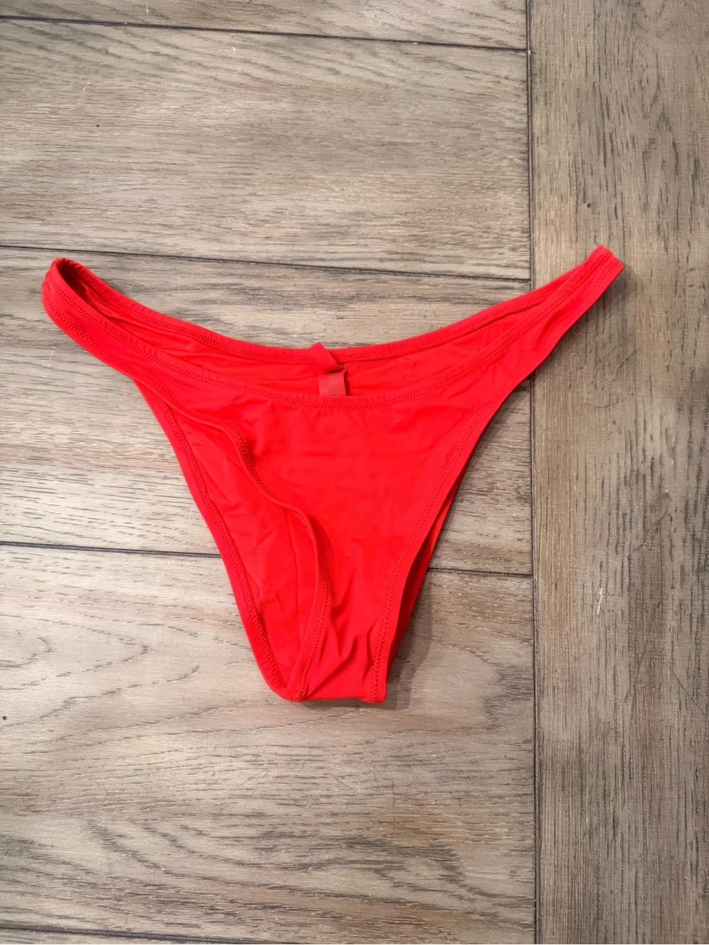 Skims Women's Signature Swim Cheeky Tanga Red Bikini Bottom - L
